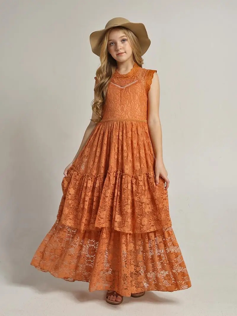 Baby Clothing Girls - Girls Flower Dress Lace Cotton Dress